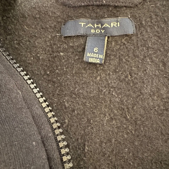 boy kid tahari jacket with hoodie size 6 full zipper pocket both sides - Picture 4 of 5